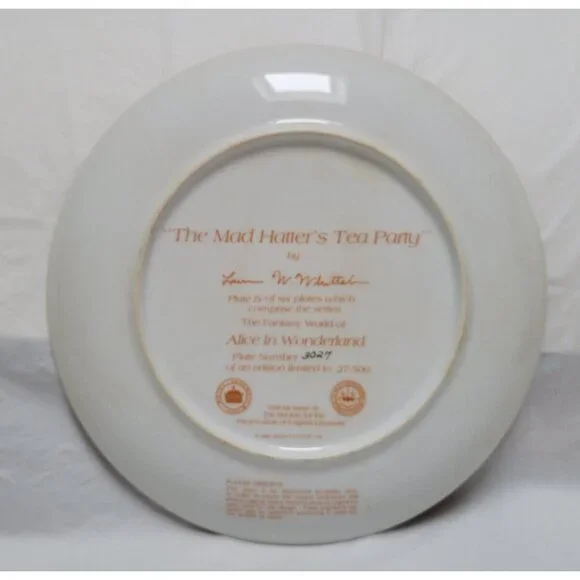 1979 Fantasy World Alice in Wonderland Plate #4 THE MAD HATTER'S TEA PARTY #3027 - Picture 2 of 3